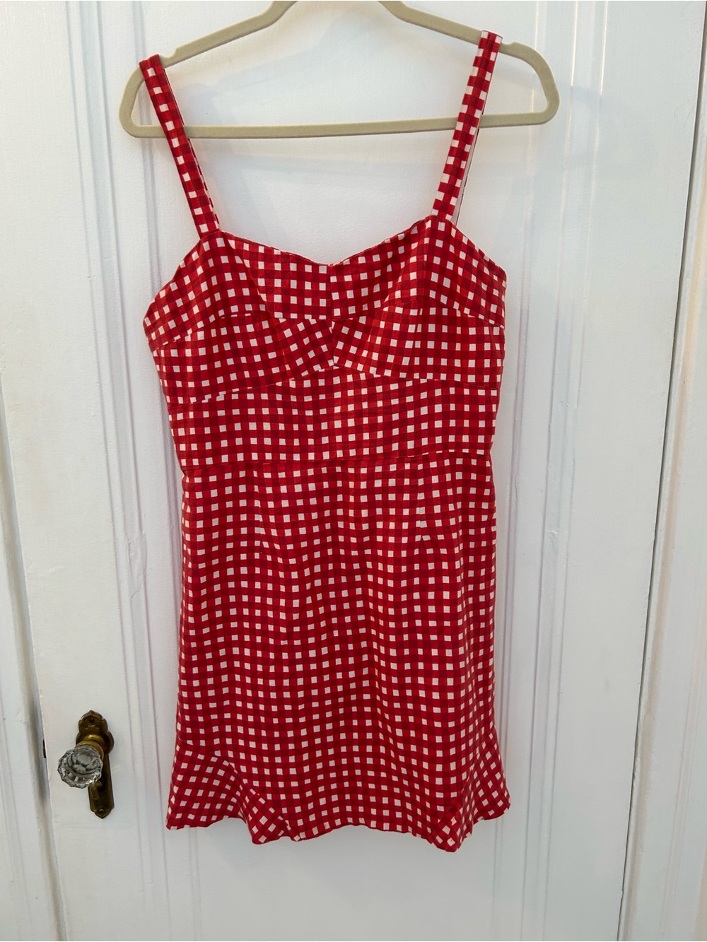 Hutch Red and White Gingham Mini Dress